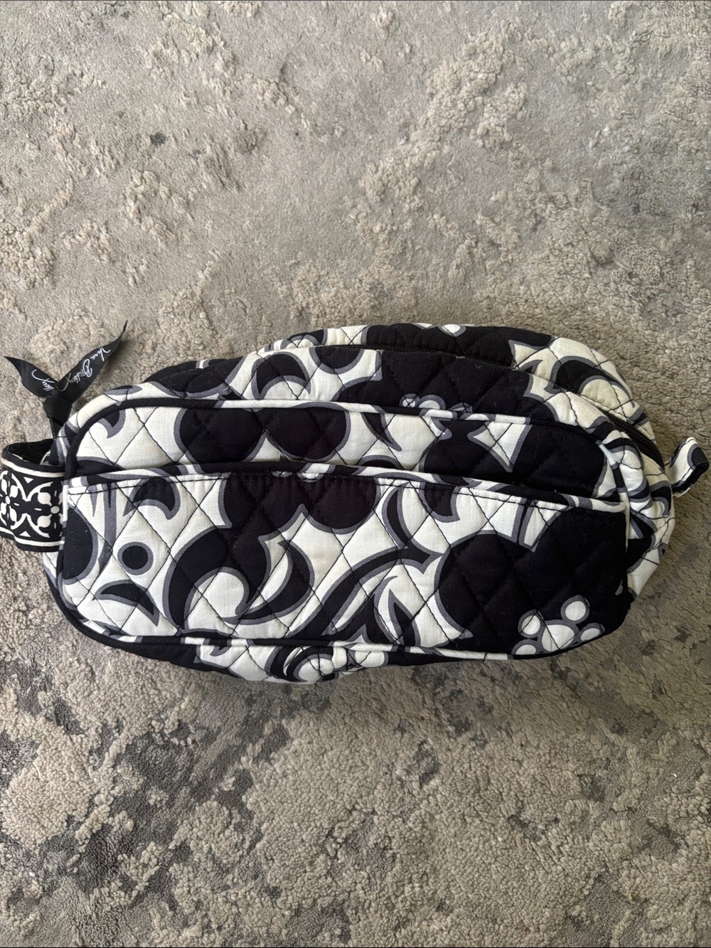Vera Bradley Black & White Quilted Travel Cosmetic Pouch